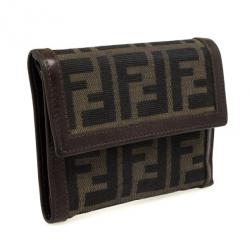 Pre Owned Fendi Zucca Flap Compact Wallet