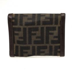 Pre Owned Fendi Zucca Flap Compact Wallet