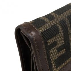 Pre Owned Fendi Zucca Flap Compact Wallet