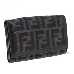 Pre Owned Fendi Zucca Flap Wallet
