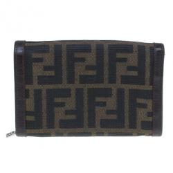 Pre Owned Fendi Zucca Flap Wallet
