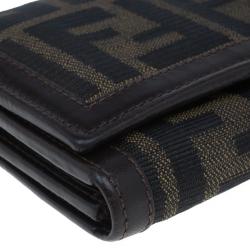 Pre Owned Fendi Zucca Flap Wallet