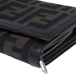 Pre Owned Fendi Zucca Flap Wallet