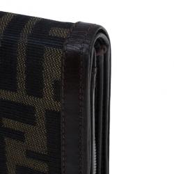 Pre Owned Fendi Zucca Flap Wallet