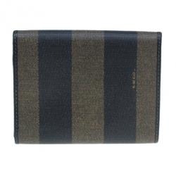 Pre Owned Fendi Pequin Flap Compact Wallet