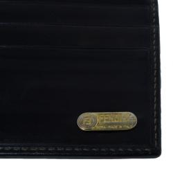 Pre Owned Fendi Pequin Flap Compact Wallet