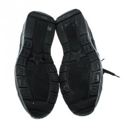 Fendi Black Zucca Canvas and Leather Sneakers Size 42.5