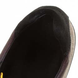 Fendi Two Tone Zucca Canvas and Leather Low Top Sneakers Size 41.5