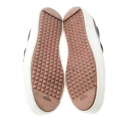 Fendi Tricolor Leather Monster Slip On Sneakers Size 41