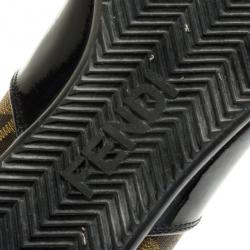 مملوكة مسبقًا Fendi Tronchetto Zucca Flat Ankle Boots Size 39.5