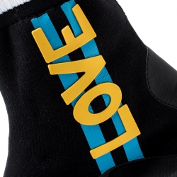  Fendi Black Knit Fabric Love High Top Sock Sneakers Size 41