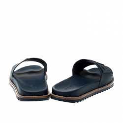Fendi Blue TPU Fussbett Flat Slides Size 42