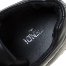 مملوكة مسبقًا Fendi Black/Yellow Leather Monster Low Top Sneakers Size 44