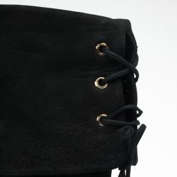 مملوكة مسبقًا Fendi Black Suede Over the Knee Wedge Boots Size 37