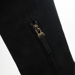 مملوكة مسبقًا Fendi Black Suede Over the Knee Wedge Boots Size 37