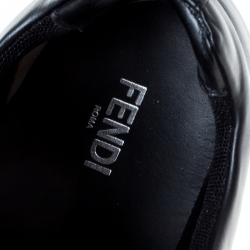 Fendi Black Leather Men's Face Low Top Sneakers Size 40.5
