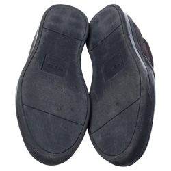 مملوكة مسبقًا Fendi Black Suede Leather Bag Bugs Spike Slip On Sneakers Size 42