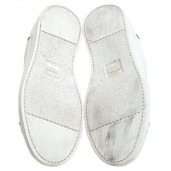 Fendi White Leather Bag Bugs Low Top Sneakers Size 41