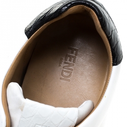 Fendi White Leather Bag Bugs Low Top Sneakers Size 41