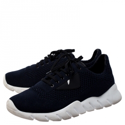 Fendi Blue Nylon Fabric Lace Up Sneakers Size 41