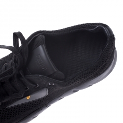 Fendi Black Knit Fabric Bag Bugs Low Top Sneakers Size 43