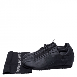Fendi Black Zucca Canvas and Leather F Logo Sneakers Size 45