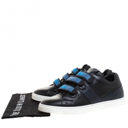 Fendi Black Leather Velcro Strap Sneakers Size 41