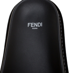 Fendi Brown Zucca Velvet Flat Slides Sandals Size 39
