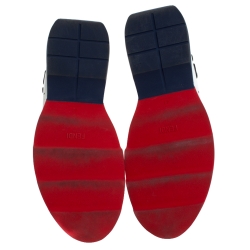 Pre Owned Fendi White Cotton Knit And Leather Fendi-Fila Mania Logo Sock Sneakers Size 41