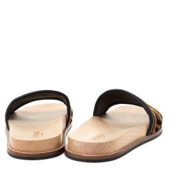 Fendi Zucca Velvet Flat Slides Sandals Size 42
