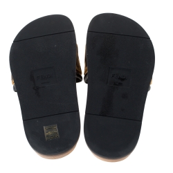 Fendi Zucca Velvet Flat Slides Sandals Size 42