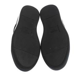 Fendi Black Suede and Leather Monster 3D Eyes Slip On Sneakers Size 40