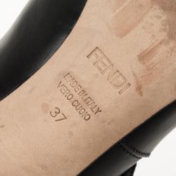 Pre Owned Fendi Zucca Canvas &amp; Leather Envelope Booties Size 37