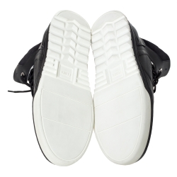 مملوكة مسبقًا حذاء رياضي فندي طراز تانك مرتفع من أعلى جلد و سويدي أسود مقاس 42