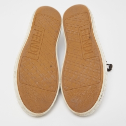 Pre Owned Fendi Brown/Black Zucca Canvas Domino Sneakers Size 44