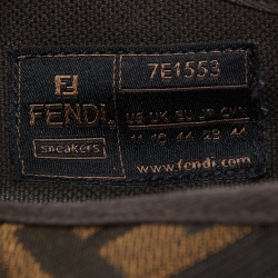 Pre Owned Fendi Brown/Black Zucca Canvas Domino Sneakers Size 44
