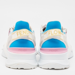 Fendi Multicolor Leather and Suede Flow Sneakers Size 42