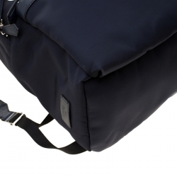 Fendi Navy Blue Nylon And Leather Bag Bugs Backpack 