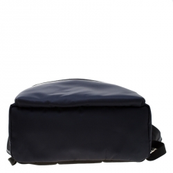 Fendi Navy Blue Nylon And Leather Bag Bugs Backpack 