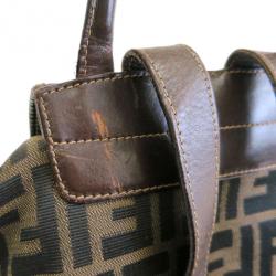 Pre Owned Fendi Brown Tobacco Zucca Canvas Travel Backpack