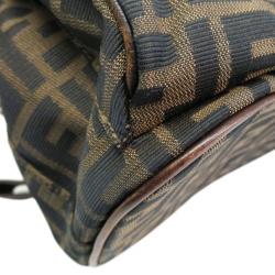 Pre Owned Fendi Brown Tobacco Zucca Canvas Travel Backpack