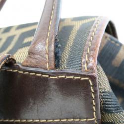 Pre Owned Fendi Brown Tobacco Zucca Canvas Travel Backpack