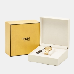 Fendi Champagne Gold Plated Stainless Steel Forever F105061101 Men's Wristwatch 39 mm 