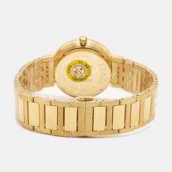 Fendi Champagne Gold Plated Stainless Steel Forever F105061101 Men's Wristwatch 39 mm 