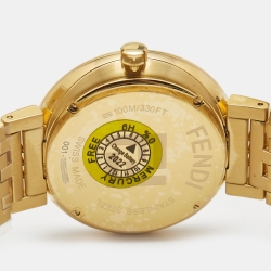 Fendi Champagne Gold Plated Stainless Steel Forever F105061101 Men's Wristwatch 39 mm 