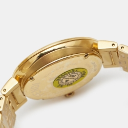 Fendi Champagne Gold Plated Stainless Steel Forever F105061101 Men's Wristwatch 39 mm 