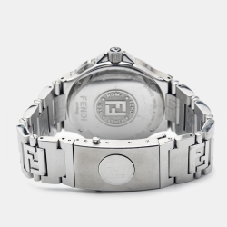 Fendi Black Stainless Steel Dual Time High Speed 4700G Men's Wristwatch 43 mm