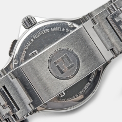 Fendi Black Stainless Steel Dual Time High Speed 4700G Men's Wristwatch 43 mm