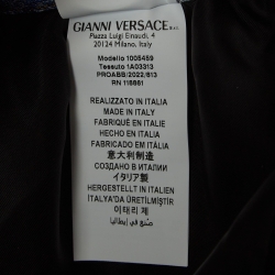 Pre Owned Fendi X Versace Blue Patchwork Lame Jacquard Shorts XXXL