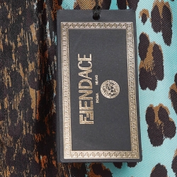 Pre Owned Fendi Multicolor Leopard Baroque Print Silk Shorts XXXL